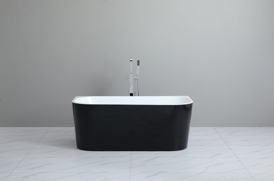 ND-BT0013 Elivia Back to Wall Bathtub Matt Black / Matt White - 1500x750x580mm