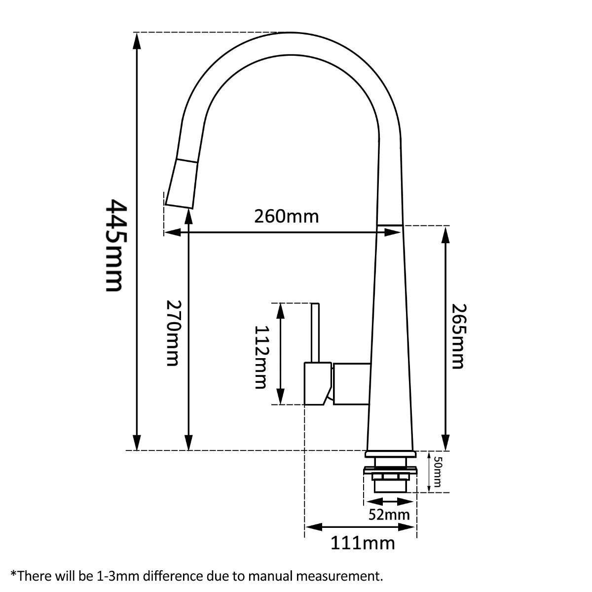 ND-KM0005 - Round Brushed Yellow Gold Pull Out Kitchen Sink Mixer Tap