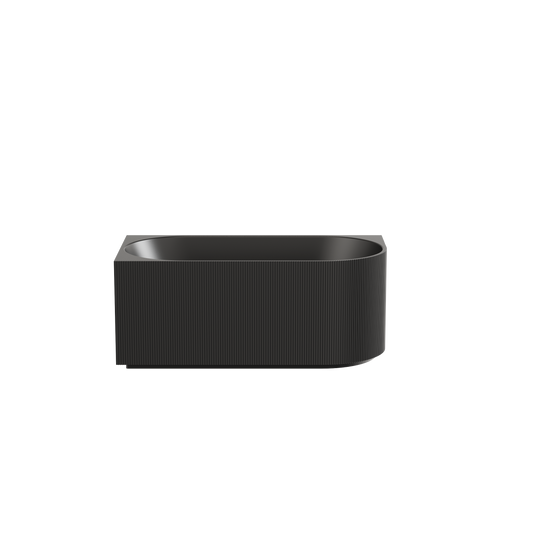 Fluted Oval Freestanding Left Corner Bath Matte Black