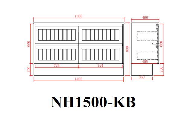 Hampton Vanity NH1500-KB-W