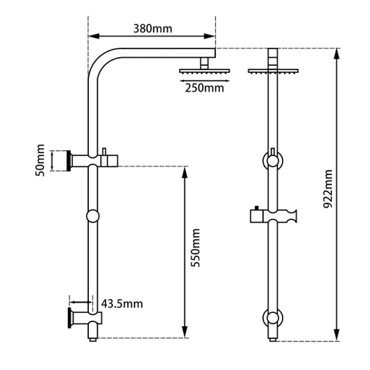 Round Brushed Nickel Shower Station -10''