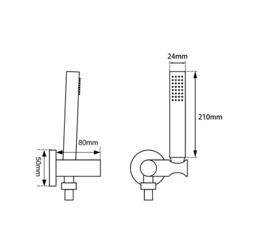 Round Brushed Brass Shower Rail with Hand held Shower