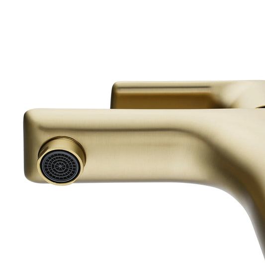 Luma PIN Series Light Brushed Brass Basin Mixer