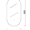 LED Mirror 0val 450x900mm