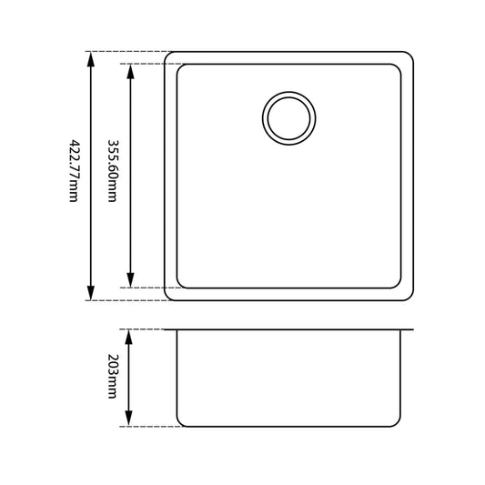 Square White Granite Quartz Stone Kitchen Sink