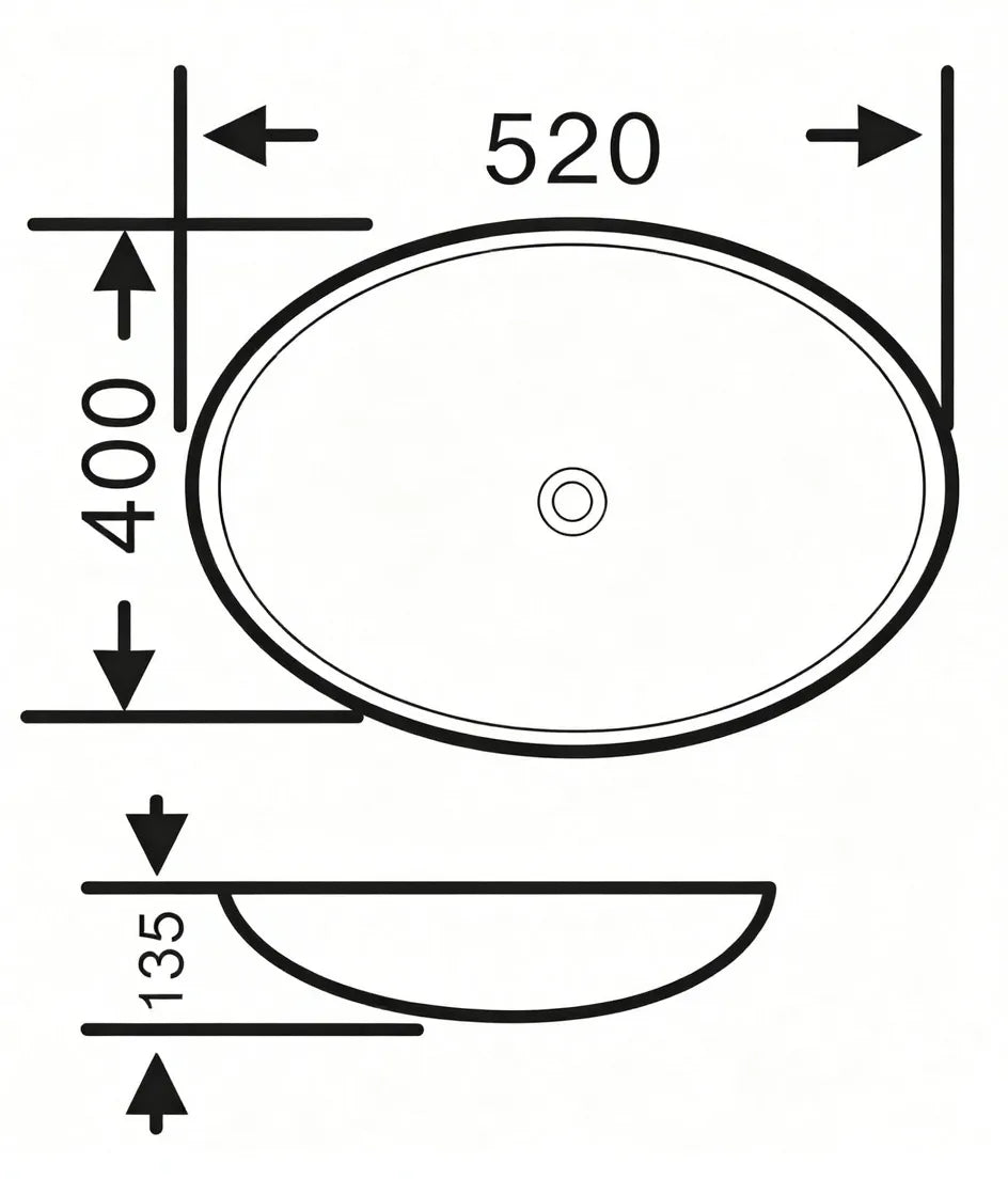 Matte Black Marble Oval Basin