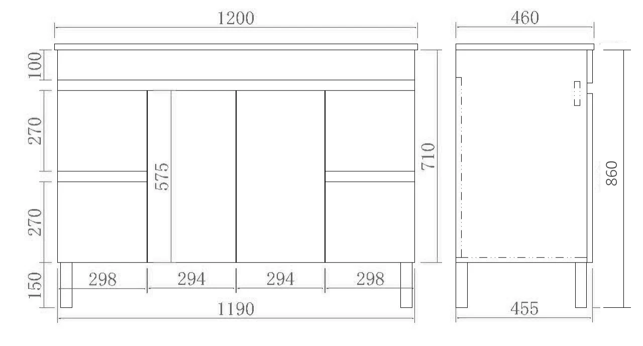 Free standing CL-Oak Vanity 1200mm