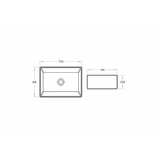 Ceramic Single Bowl Kitchen Sink 770mm