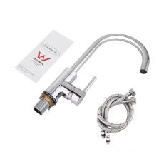 ND-KM0006-Round Chrome Standard Kitchen Sink Mixer Tap