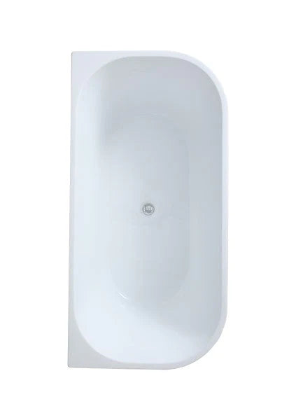 ND-BT0007 Elivia Back to Wall Bathtub Gloss White - 1400x735x580mm