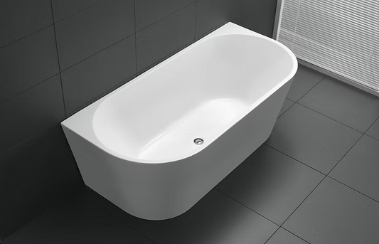 ND-BT0008 Elivia Back to Wall Bathtub Gloss White - 1500x750x580mm