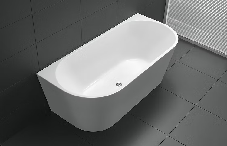 ND-BT0011 Elivia Back to Wall Bathtub Matt White - 1500x750x580mm