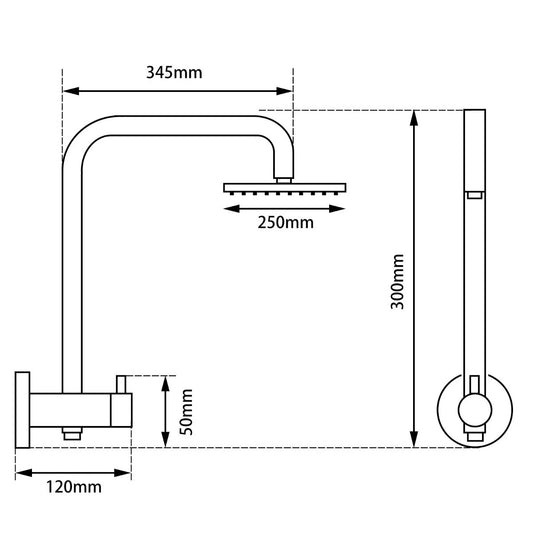 Round Chrome Shower Station -10''