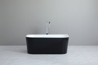 ND-BT0014 Elivia Back to Wall Bathtub Matt Black / Matt White - 1700x795x580mm