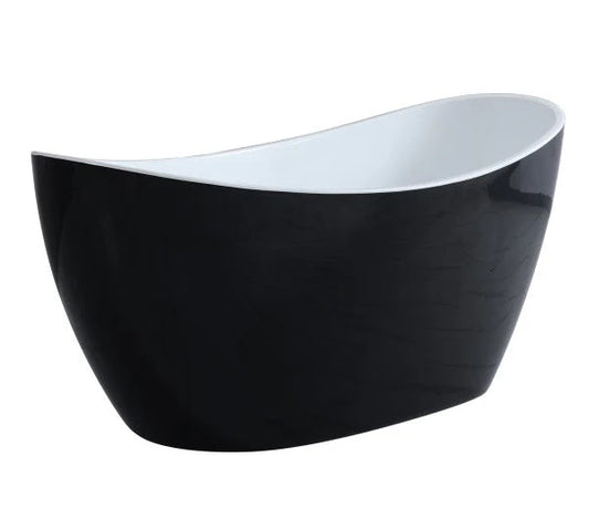 ND-BT0021 Evie Freestanding Bathtub Gloss Black / Gloss White - 1500x750x690mm