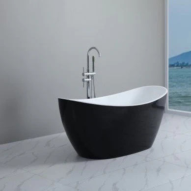 ND-BT0024 Evie Freestanding Bathtub Matt Black / Matt White - 1700x780x690mm