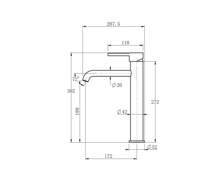 Sierra Round Brushed Nickel Tall Basin Mixer