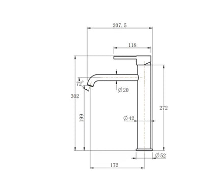 Sierra Round Brushed Nickel Tall Basin Mixer