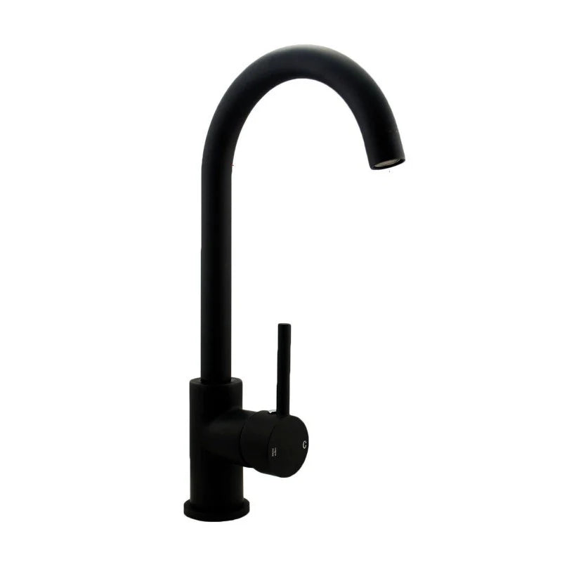ND-KM0002 -Round Matt Black Kitchen Sink Mixer Tap