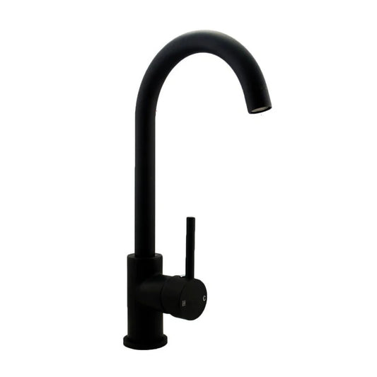 ND-KM0002 -Round Matt Black Kitchen Sink Mixer Tap