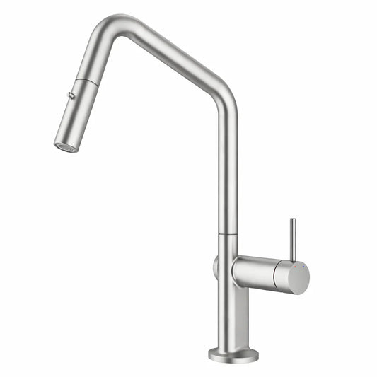 ND-KM0004- Navona Carysil Angle Brushed Nickel Pull Out Kitchen Mixer