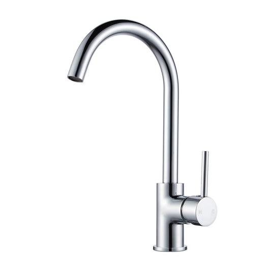 ND-KM0006-Round Chrome Standard Kitchen Sink Mixer Tap