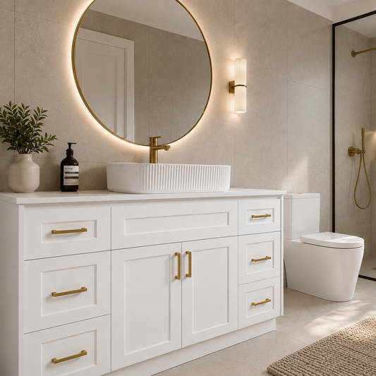 White Shaker free standing vanity 1500mm