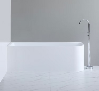 ND-BT0005 Corner Freestanding Bathtub Left Corner Back to Wall Gloss White - 1700 x 730 x 580mm