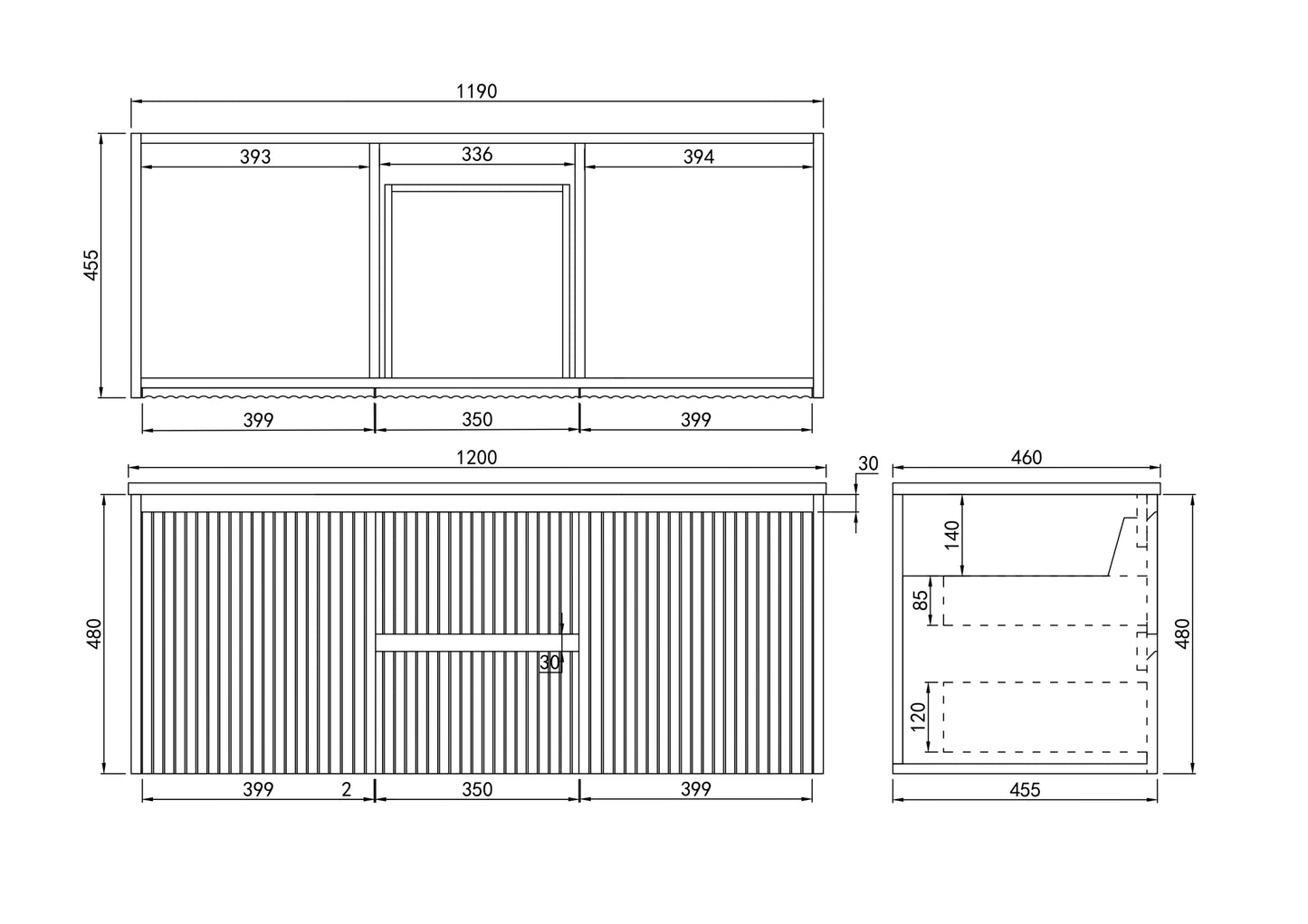 Wall Hung PVC Cabinet with Soft closing door