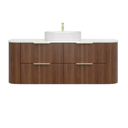 Wall-Hung PVC fluted Curved Cabinet