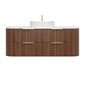 Wall-Hung PVC fluted Curved Cabinet