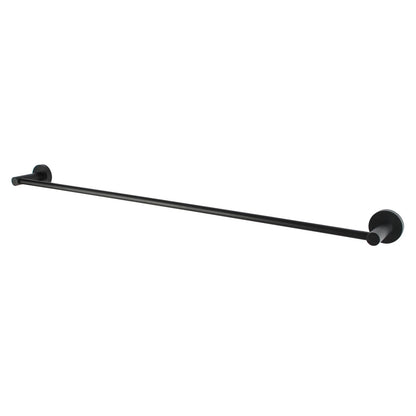 Round Black Single Towel Rail 800mm