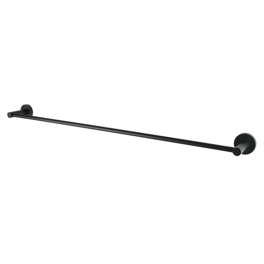 Round Black Single Towel Rail 800mm