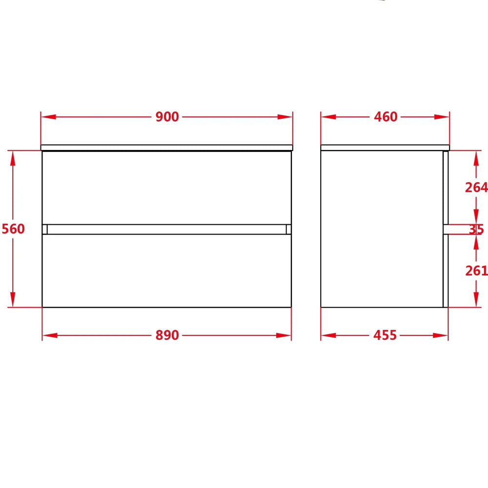 ND-VN -Wall-Hung PVC Vanity OAK900