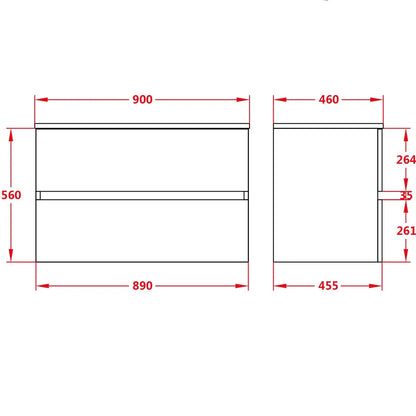 ND-VN -Wall-Hung PVC Vanity OAK900