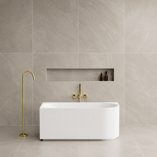 Fluted Oval Freestanding Left Corner Bath
