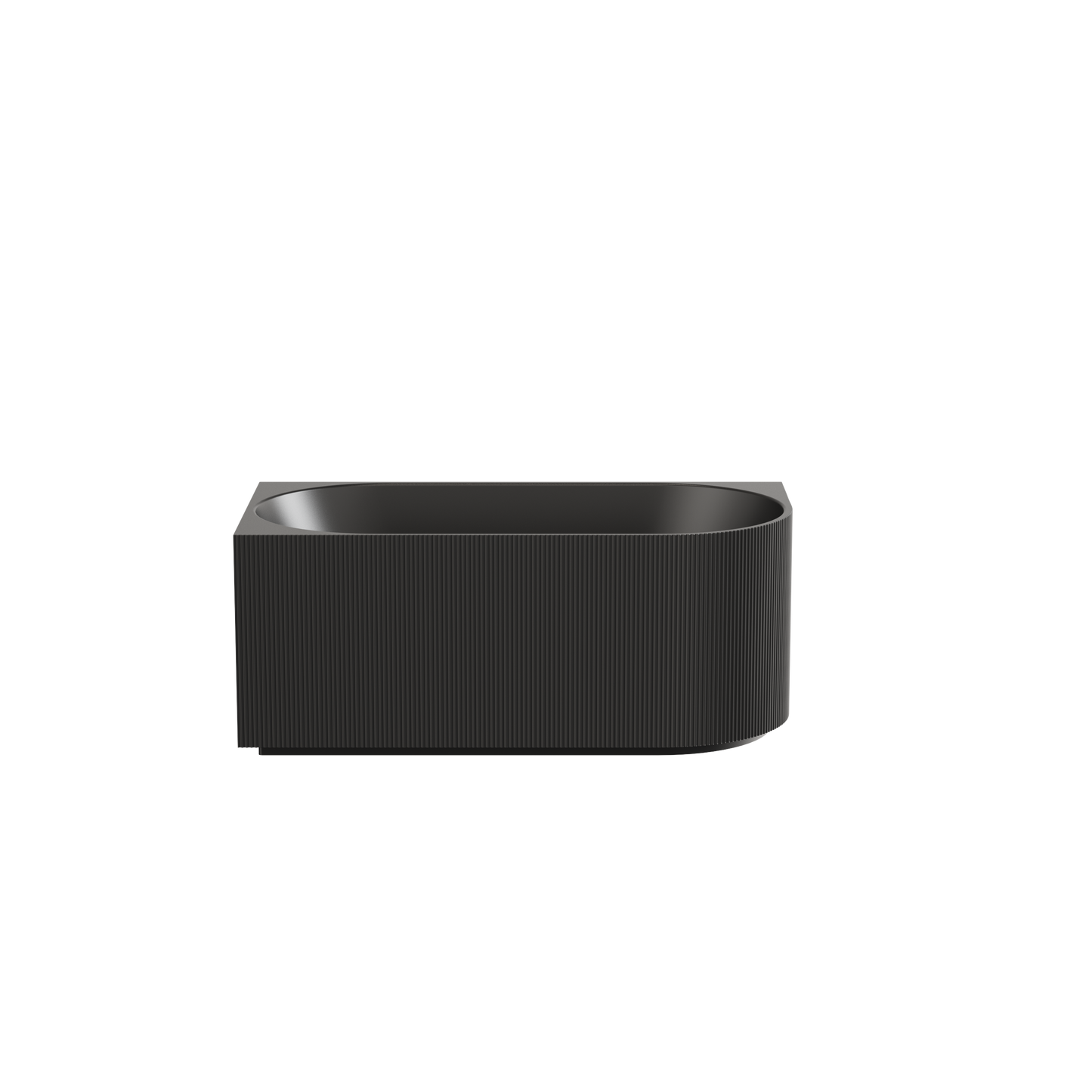 Fluted Oval Freestanding Left Corner Bath Matte Black