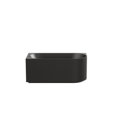 Fluted Oval Freestanding Left Corner Bath Matte Black