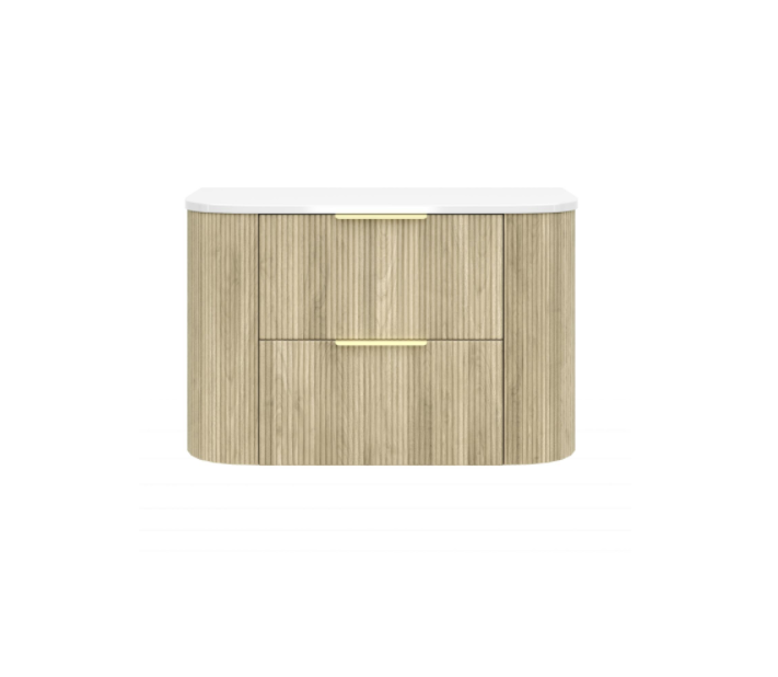 Wall-Hung PVC fluted Curved Cabinet