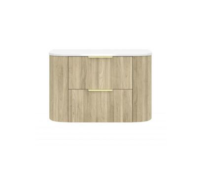 Wall-Hung PVC fluted Curved Cabinet