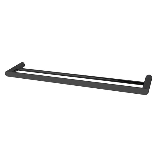 Luna Black Double Towel Rail 800mm