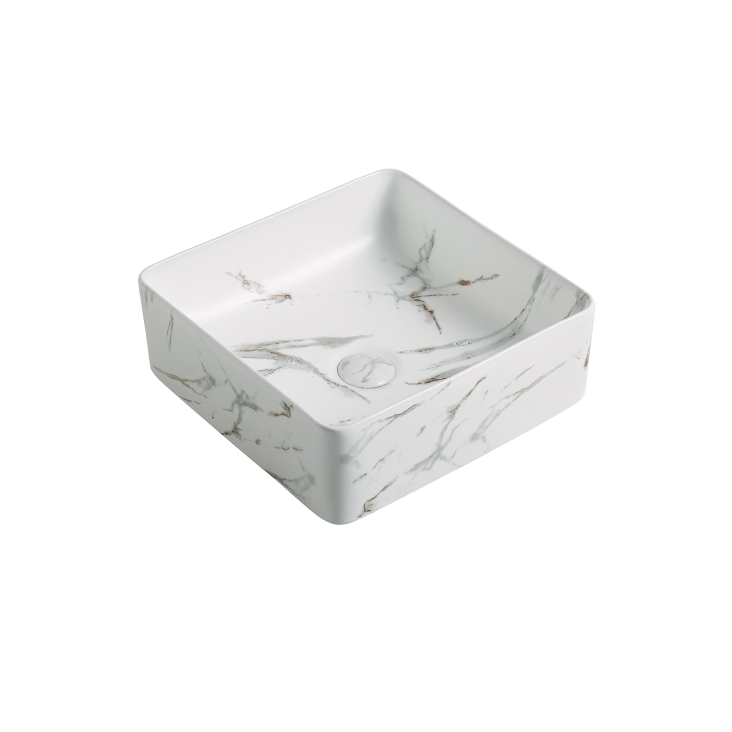Square Matte White Carrara Fine Ceramic Basin