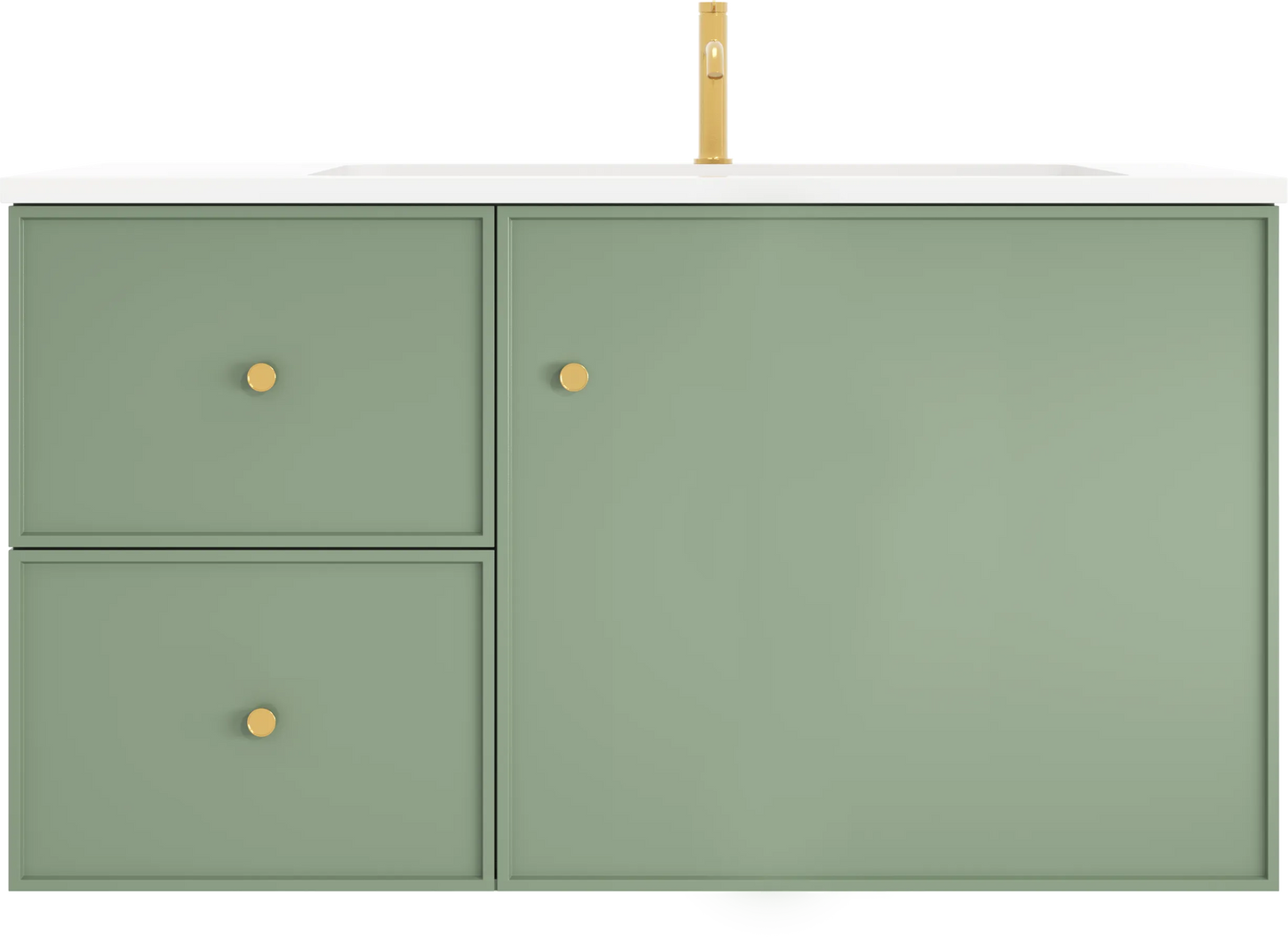 Miami Green Wall Hung PVC Cabinet