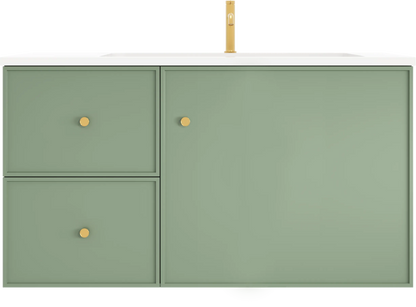 Miami Green Wall Hung PVC Cabinet