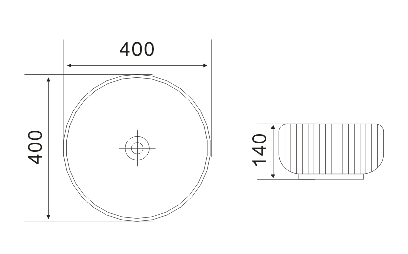 Cascade Fluted Art Basin Round