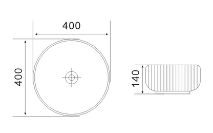 Cascade Fluted Art Basin Round