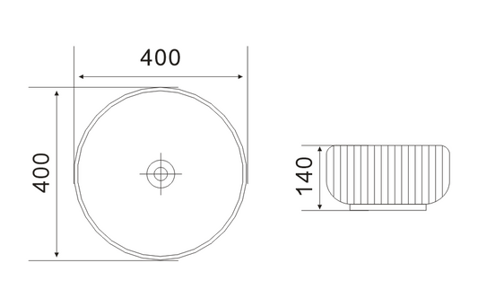 Cascade Fluted Art Basin Round