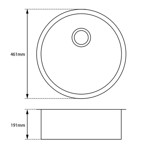 Round White Granite Quartz Stone Kitchen Sink