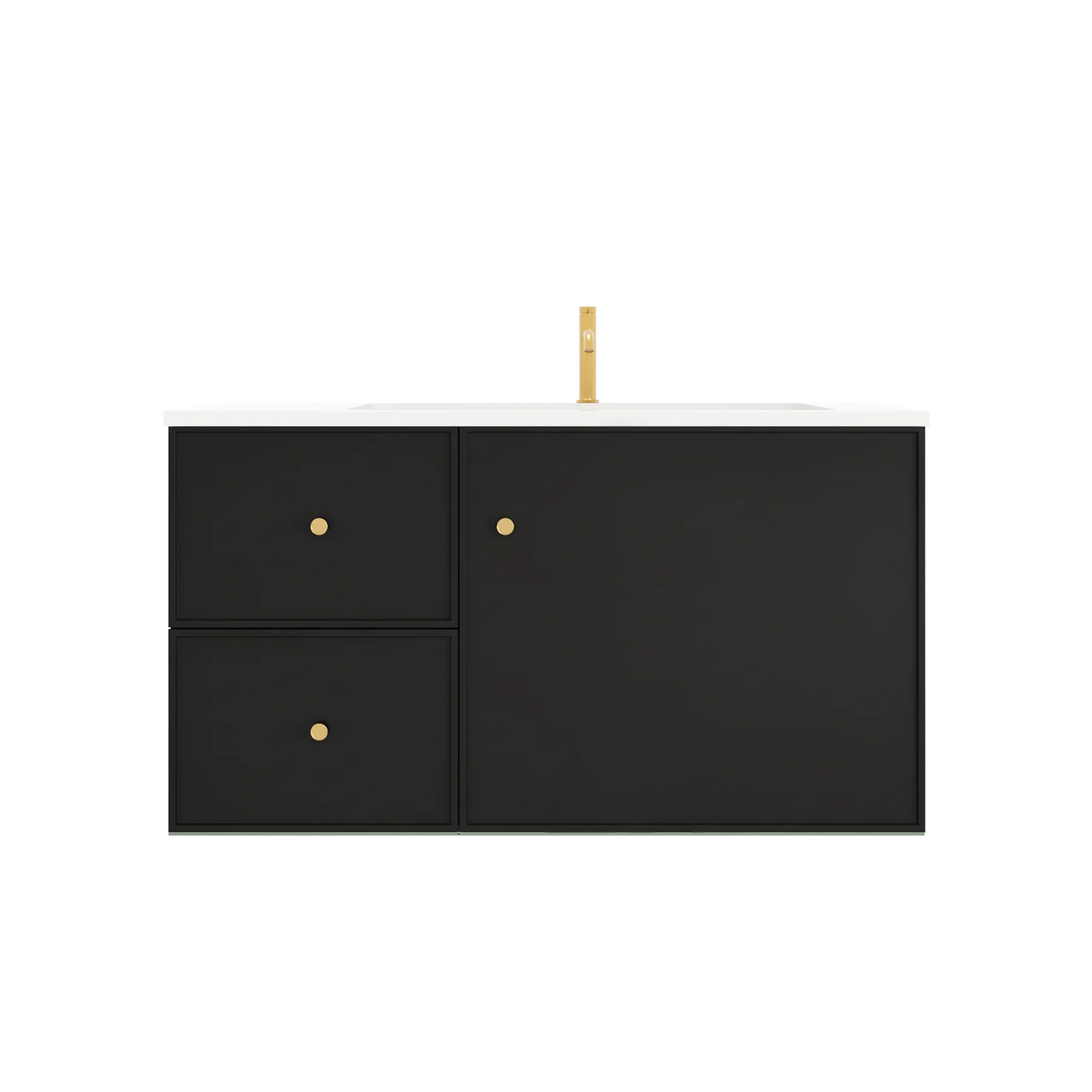 Miami Black Wall Hung PVC Cabinet