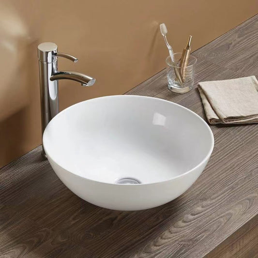 Round Ultra Slim Gloss White Fine Ceramic
